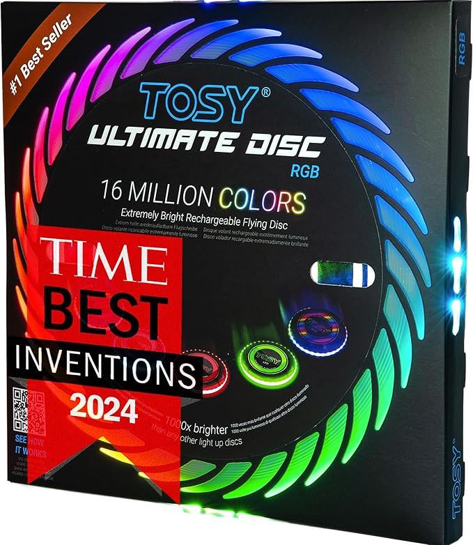 TOSY Flying Disc - 16 Million Color RGB or 36 LEDs, Extremely Bright, Smart Modes, Auto Light Up,... | Amazon (US)