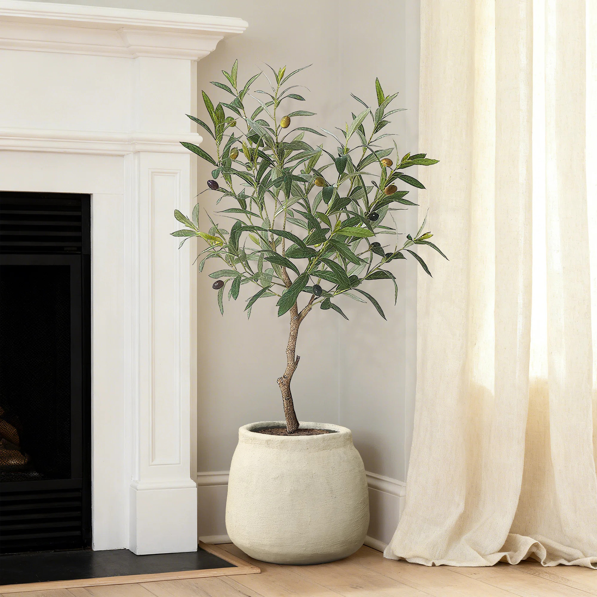 Sahara Stone Planter, 12" Round Cement in Desert Beige | Wayfair North America