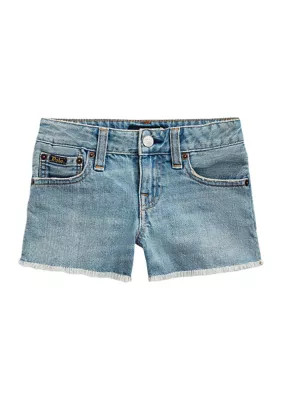 Girls 4-6x Frayed Cotton Denim Shorts | Belk