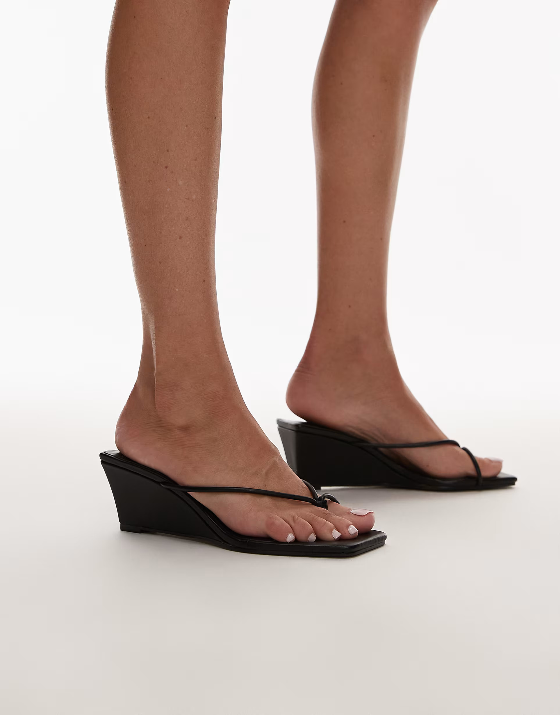 Topshop Indiana wedge heeled sandal in black | ASOS | ASOS (Global)