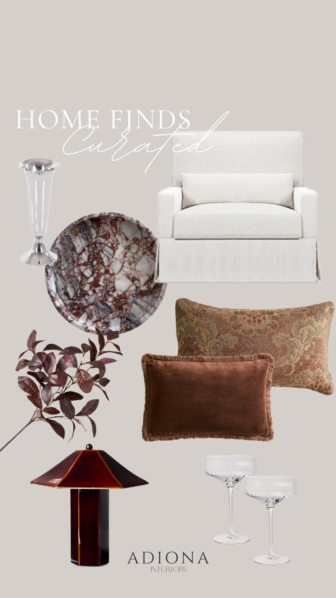 Curated home finds 

Accent chair, vase, marble tray, fall faux stems, throw pillows, lamp, glassware, home decor, Amazon finds, budget home 

#LTKSeasonal #LTKHome