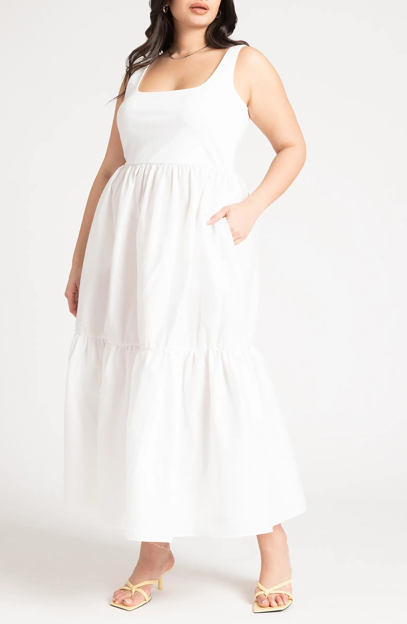 Mixed Media Midi Tank Dress | Nordstrom