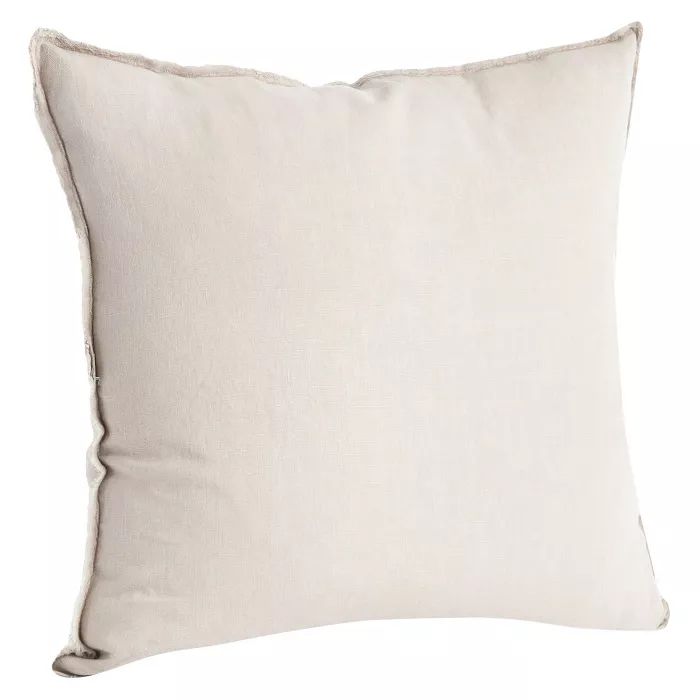 20&#34;x20&#34; Oversize Fringed Design Linen Square Throw Pillow Taupe - Saro Lifestyle | Target