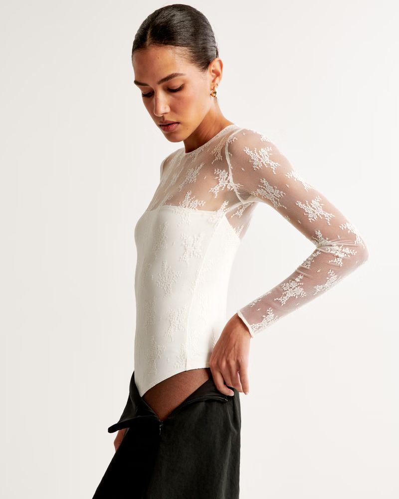 Long-Sleeve Lace Bodysuit | Abercrombie & Fitch (US)