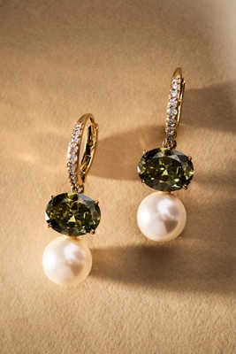 NADRI Crystal Pearl Drop Earrings | Anthropologie (US)