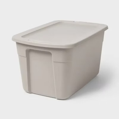 30gal Storage Tote, Stay organized 30 Gallon Storage Bin with lid, Gray | Target