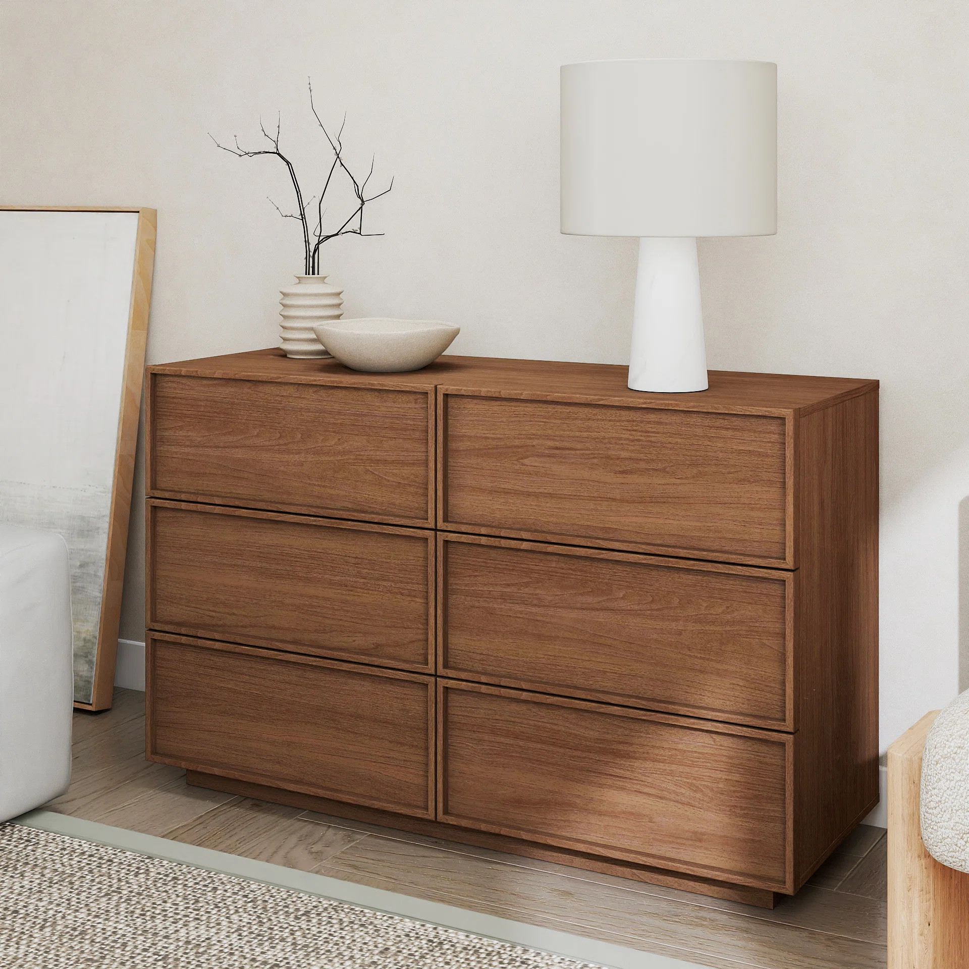47.2" W Wooden 6-Drawer Dresser, Modern Chest of Drawers | Wayfair North America