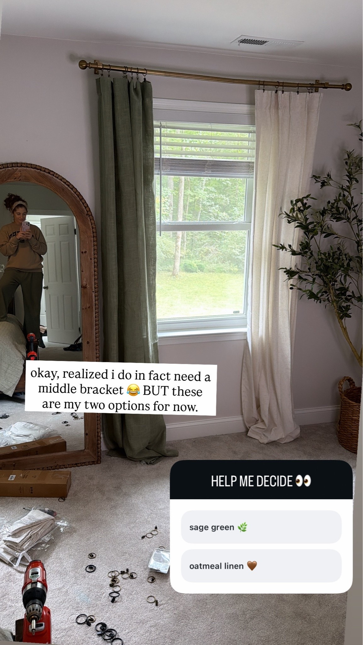 got a question about the curtains from yesterday’s photo 🤎 I was testing two different colors in our bedroom sage green vs. oatmeal/linen to see which worked best with our gray walls. linking both options here if you’re looking for an easy way to warm up a space!

#LTKmomlife #LTKHome #LTKSeasonal