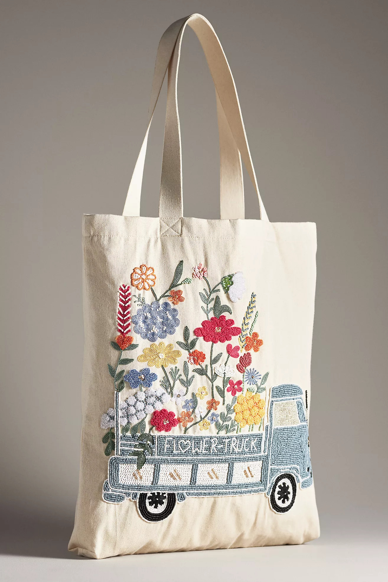 Embroidered Canvas Market Tote | Anthropologie (US)