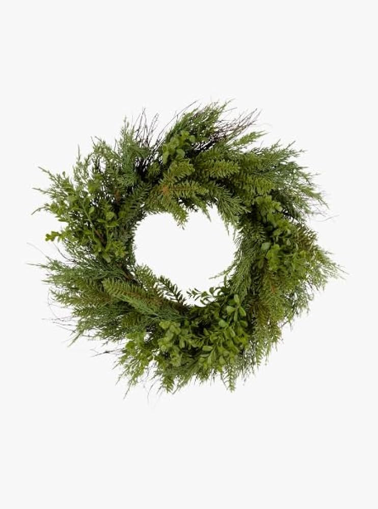 24" Real Touch Boxwood and Mixed Pine Wreath on Vine Base | Amazon (US)