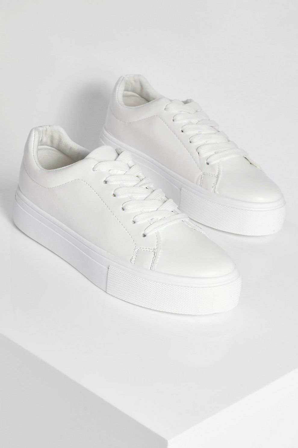 Basic Platform Lace Up Sneakers | Boohoo.com (US & CA)