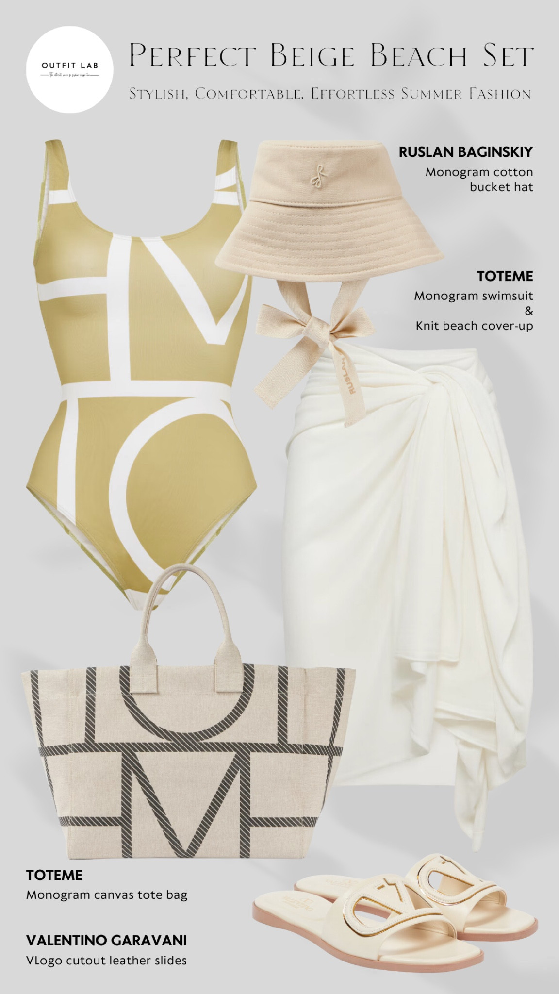 Shop the Perfect Beige Beach Set: Stylish, Comfortable, Effortless Summer Fashion

Embrace effortless summer style with our beige beach set. Featuring Valentino Garavani slides, a Toteme cover-up, tote bag, and swimsuit, and a chic Ruslan Baginskiy bucket hat, this ensemble combines comfort and elegance. Tap to shop and elevate your beachwear fashion!

#LTKSwim #LTKStyleTip #LTKSeasonal