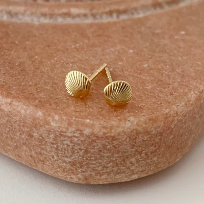 Mini Shell Studs Gold  - Honeycat | Target