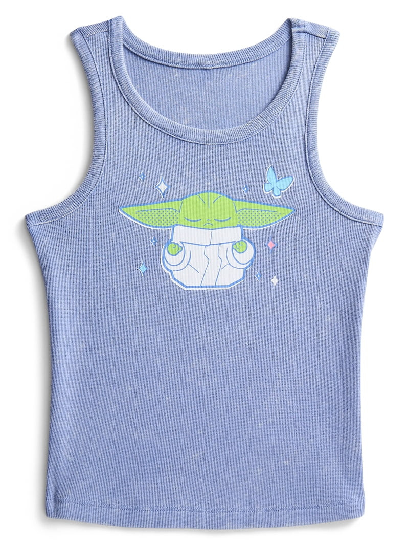 Star Wars Girls Grogu is Cute Mineral Wash Graphic Tank Top, Sizes 4-16 | Walmart (US)