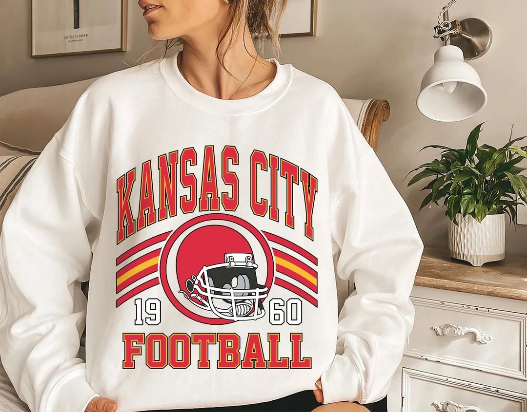 Retro Kansas City Football Sweatshirt Kansas City Football - Etsy | Etsy (US)
