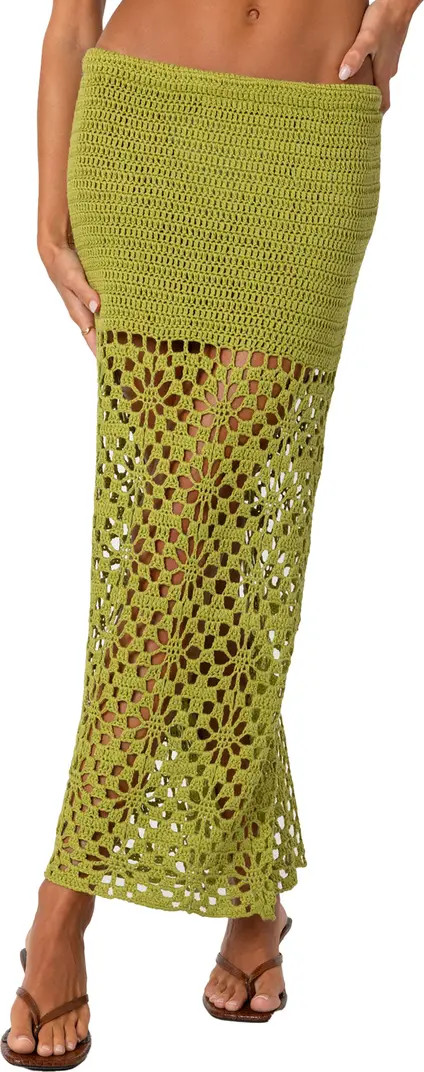 EDIKTED Ida Open Knit Maxi Skirt | Nordstrom | Nordstrom