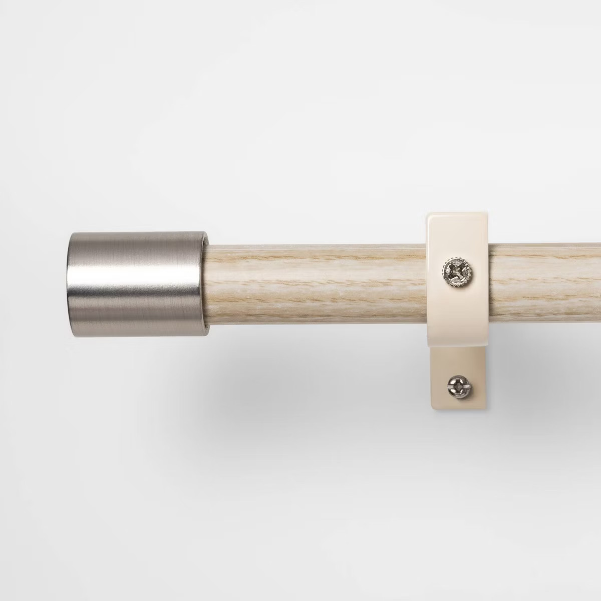 48 - 84" Brushed Nickel Finial Kids' Curtain Rod Natural Wood - Pillowfort™ | Target