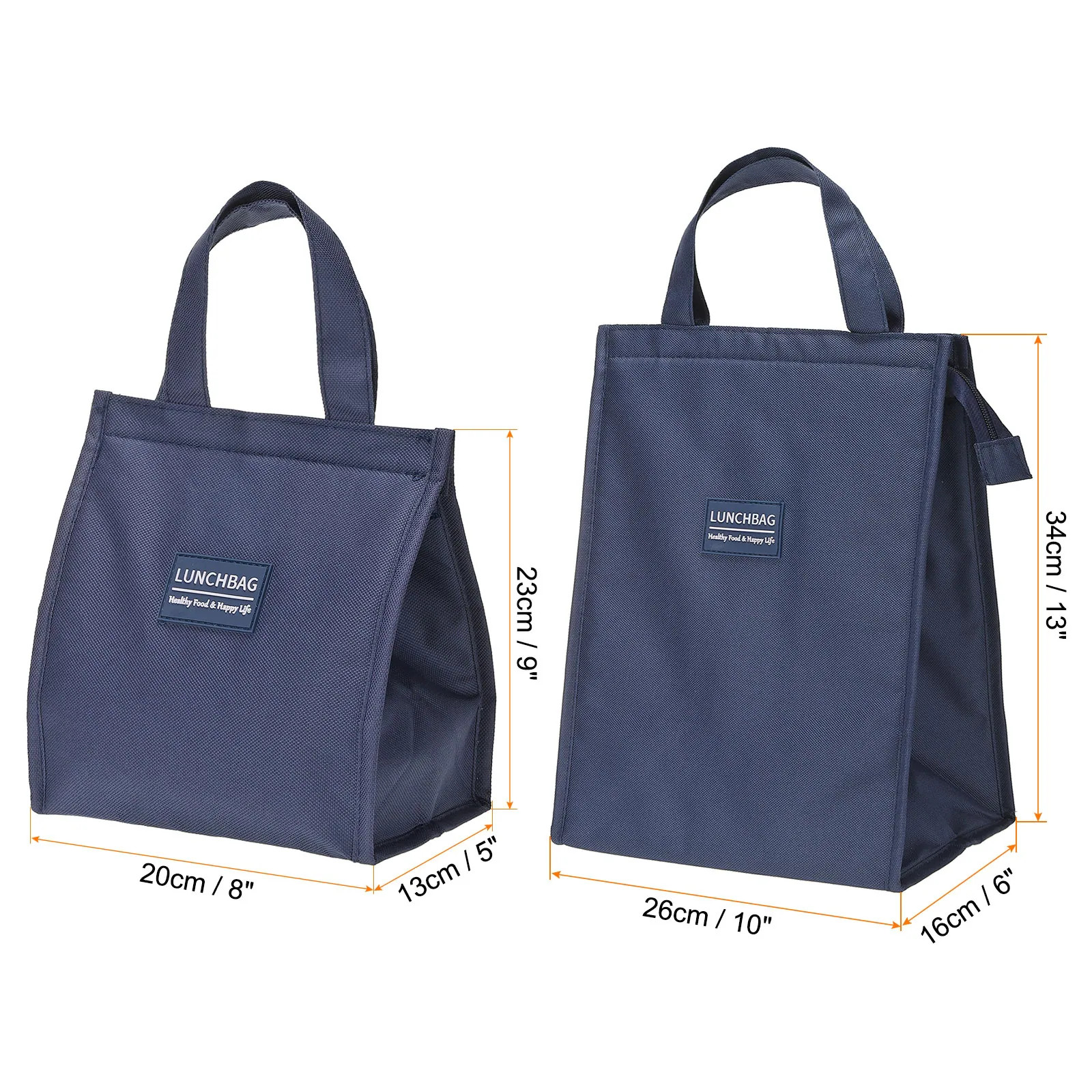 Insulated Lunch Bags, 2Pcs 10"x6"x13" 8"x5"x9" Portable Containers Bag | Bed Bath & Beyond