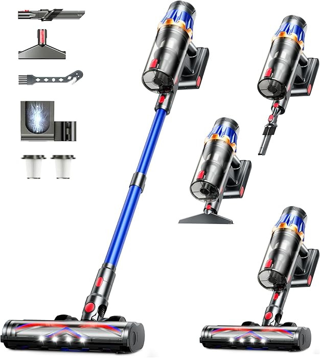 Cordless Vacuum Cleaner,Upgraded 50KPA 600W 70 Mins Stick Vacuum with Self-Standing,Touch Screen,... | Amazon (US)