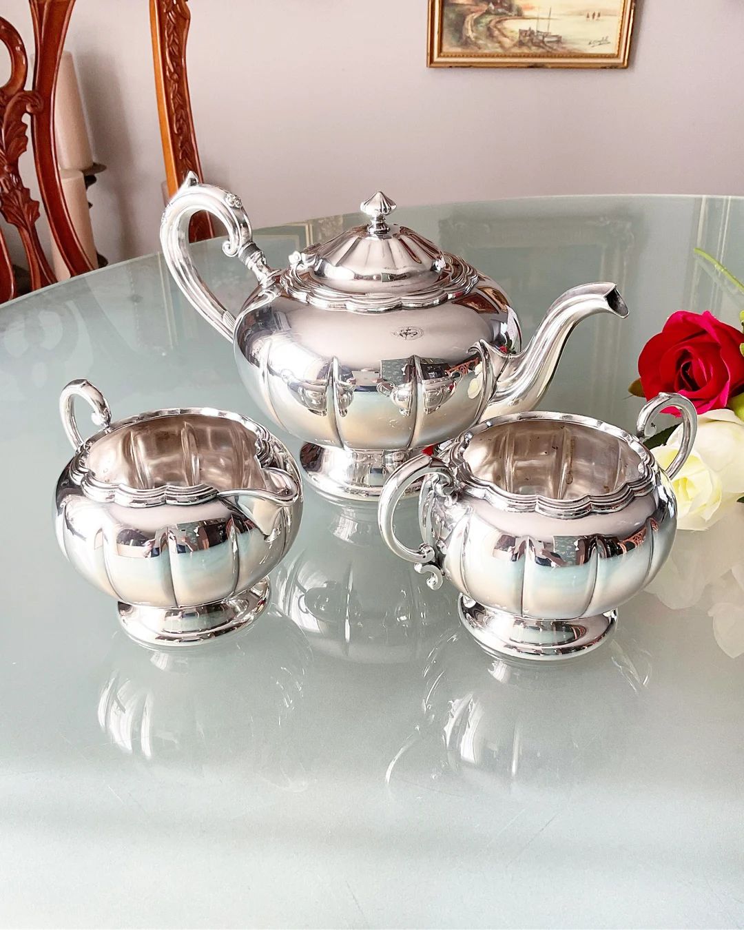 Silver Plated Tea Set, Birks Primrose Plate, 3 Pieces | Etsy (US)