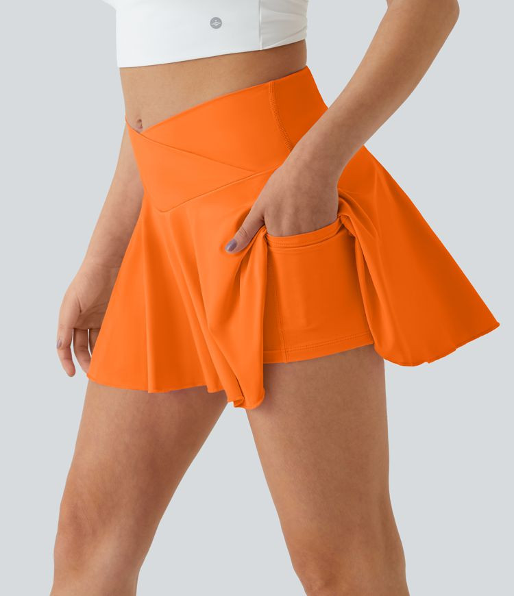 Women’s Softlyzero™ Airy Comfy High Waisted Crossover 2-in-1 Side Pocket Flare Cool Touch Ten... | HALARA