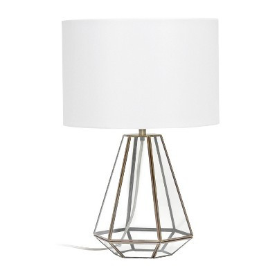 Lalia Home Transparent Triagonal Table Lamp Brass : Vintage-Inspired, Modern Class, No Assembly Required | Target