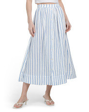 Cotton Striped A-line Button Front Skirt | Clothing | Marshalls | Marshalls