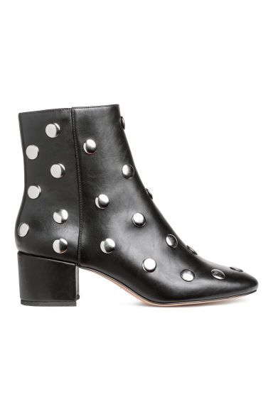 H & M - Ankle Boots with Studs - Black | H&M (US + CA)