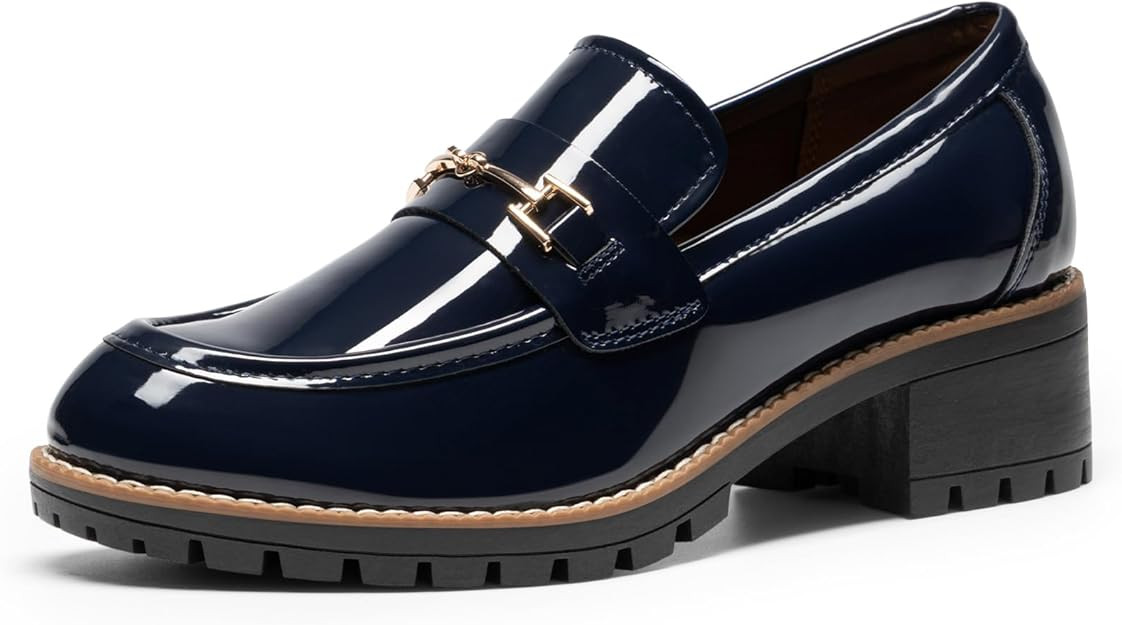 DREAM PAIRS Women's Chunky Loafers, Platform Comfortable Slip-On Dressy Business Casual Shoes | Amazon (US)