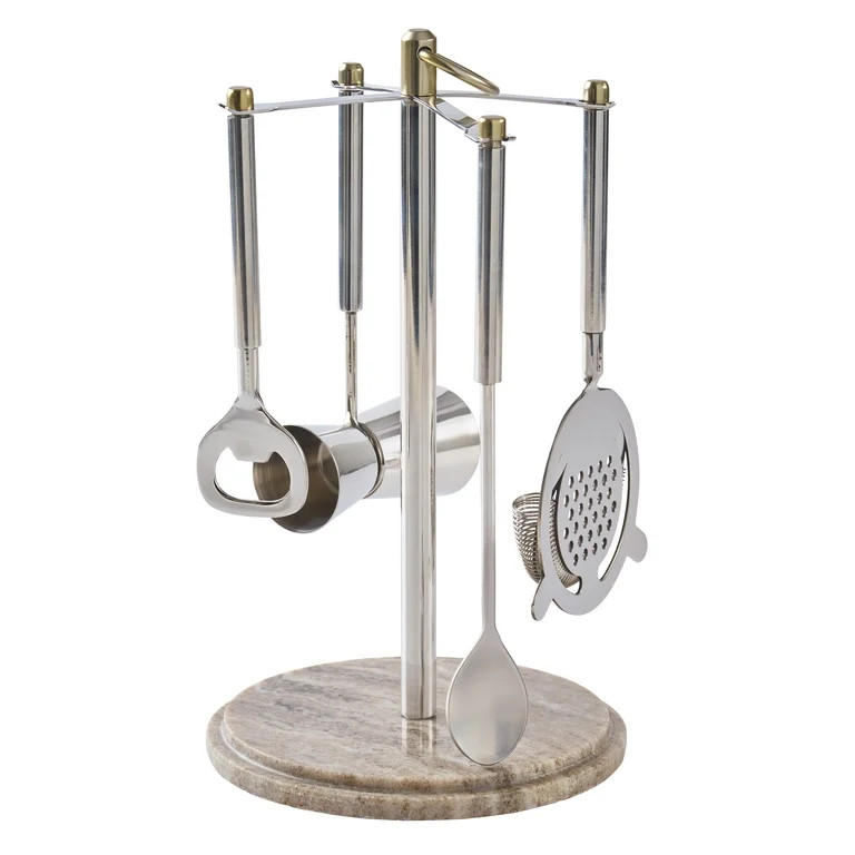 Better Homes & Gardens Stainless Steel Bar Tool Set with Marble Base | Walmart (US)