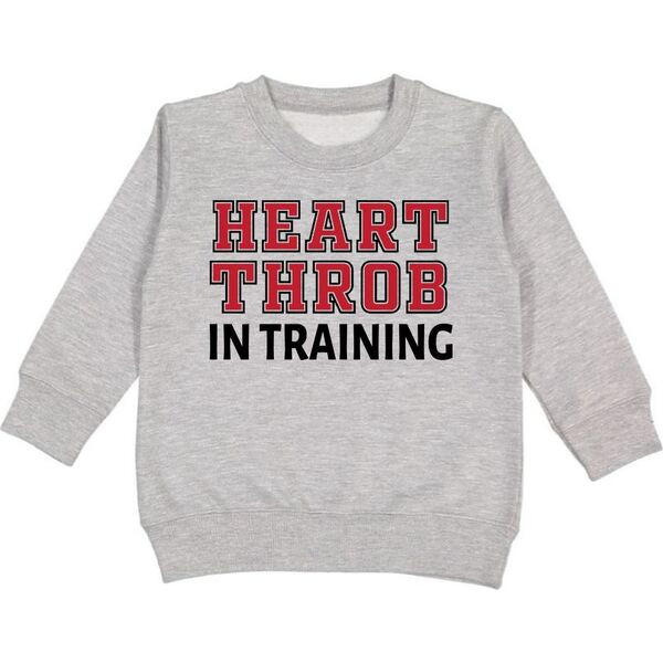 Heart Throb In Training Long Sleeve Sweatshirt, Grey | Maisonette