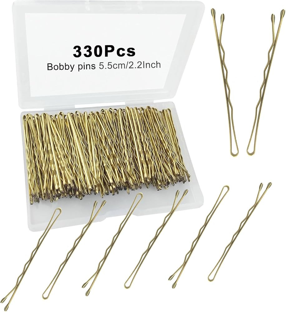 330 PCS 2.2Inch Blonde Bobby Pins for Women Girls, Super Grip Gold Hair Clips with Box, YINGFENG ... | Amazon (US)