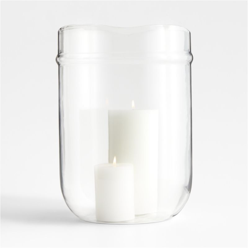 Arden Large Glass Pillar Candle Holder 14.75" by Jake Arnold | Crate & Barrel | Crate & Barrel