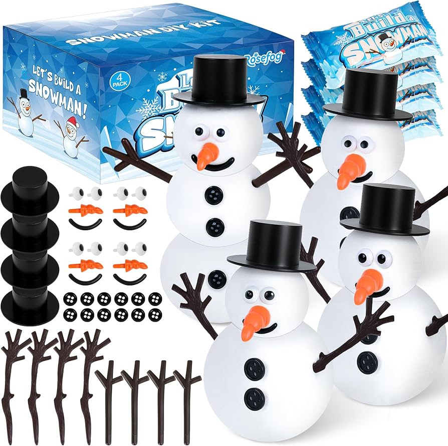 4 Pack Christmas Crafts, Air Dry Clay Snowman Craft, Do You Want to Build a Snowman Christmas Sto... | Amazon (US)