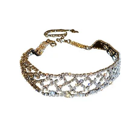 Jocestyle Crystal Rhinestone Choker Necklace Women Wedding Punk Gothic Chain Necklace | Walmart (US)