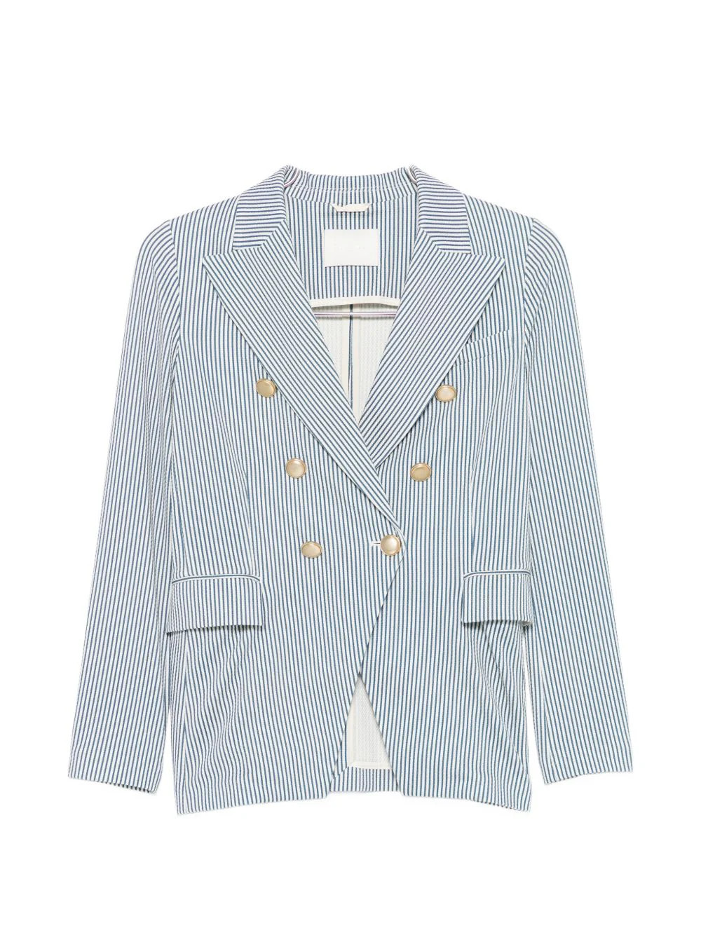 Circolo 1901 Striped Double-Breasted Blazer — Blue | Italist Inc.