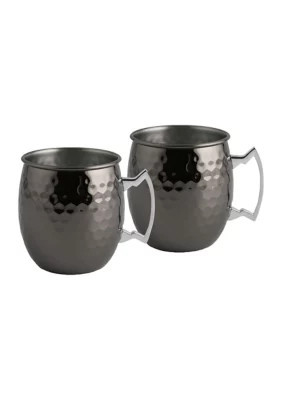 Cambridge Silversmiths 2 Pack of 20 Ounce Hammered Black Moscow Mule Mugs | Belk