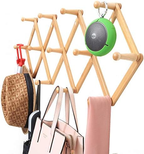 Viromo Wall Mounted Expandable Coat Rack Hanger with 13 Hooks, Eco Friendly Accordion Design for ... | Amazon (US)