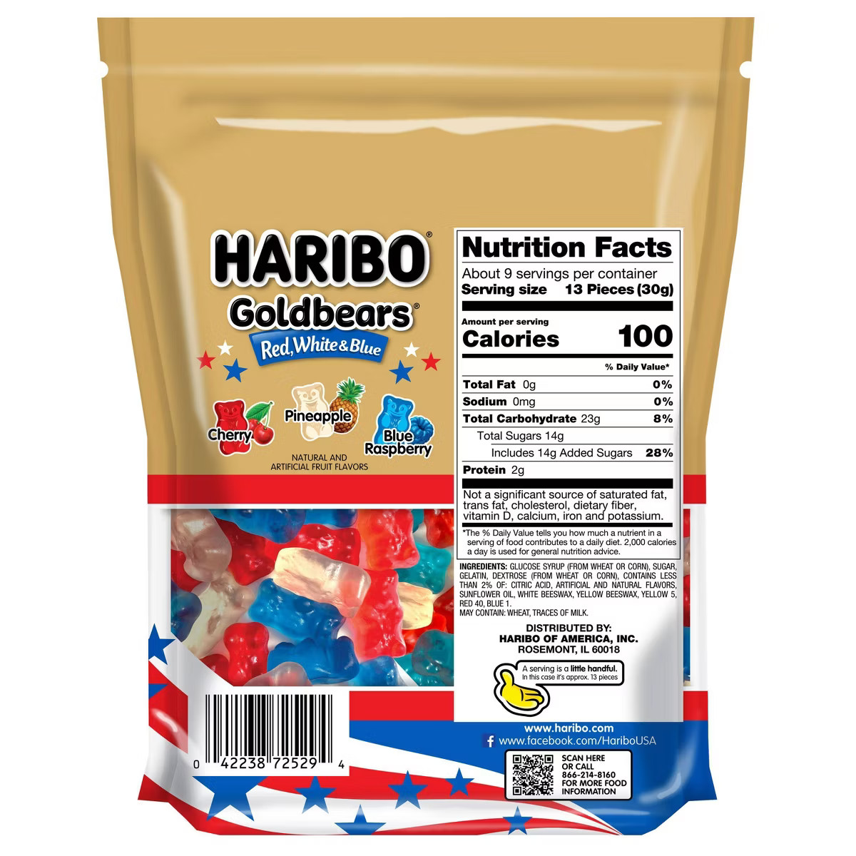 HARIBO Goldbears Candy Red, White and Blue Share Size - 9oz | Target
