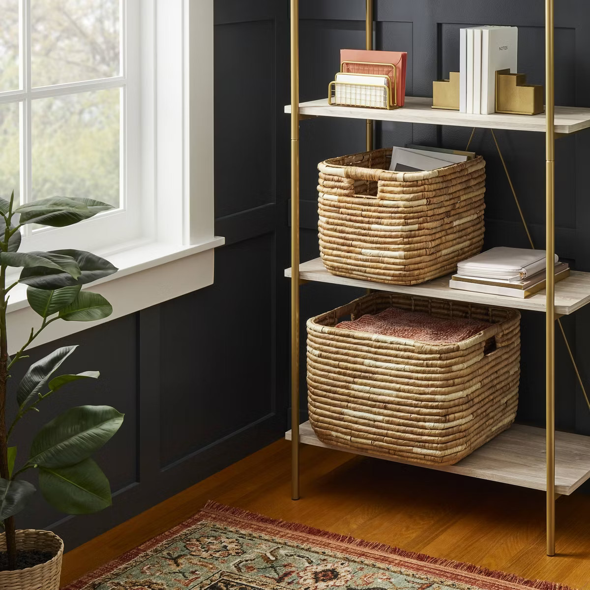 XL Woven Water Hyacinth Crate with Cream Accents - Threshold™ | Target