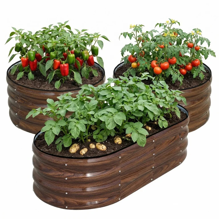 SnugNiture Galvanized Raised Garden Bed Set – 2x2x1ft (2pcs) & 4x2x1ft (1pc) Outdoor Beds for V... | Walmart (US)