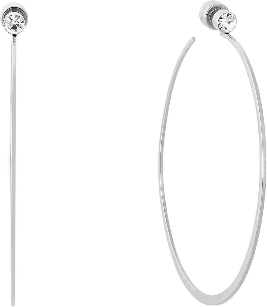 Michael Kors Silver-Tone Hoop Earrings; Huggie Earrings; Stainless Steel Earrings; Jewelry for Wo... | Amazon (US)