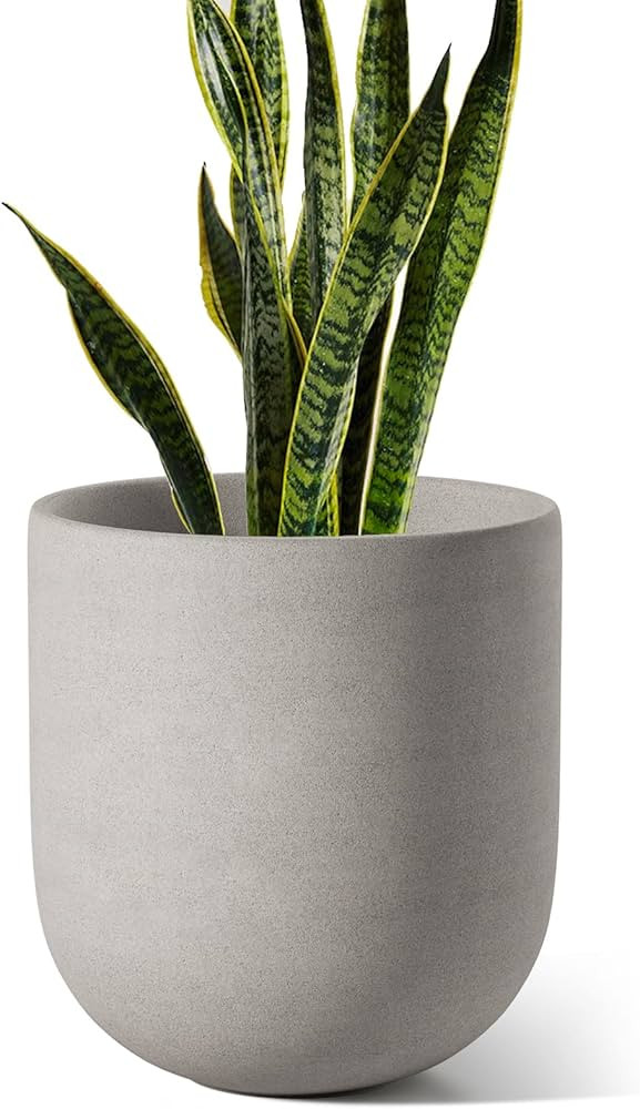 LE TAUCI 10 Inch Plant Pot, Ceramic Pots for Plants with Drainage Hole and Rubber Plug, Plant Pot... | Amazon (US)