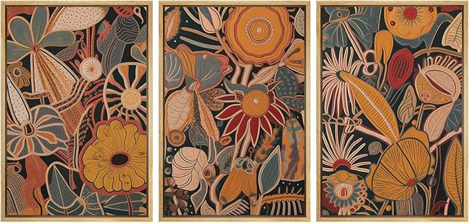 MUDECOR Framed Wall Art Print Set Abstract Artistic Depiction of a Sandy Beach Illustrations Mode... | Amazon (US)