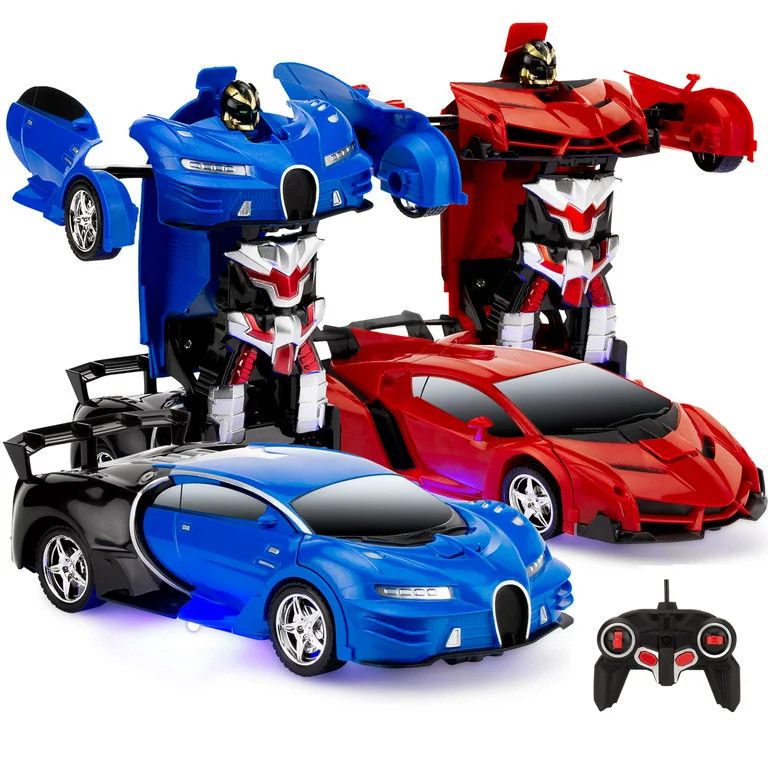 Best Choice Products Set of 2 1/18 Scale RC Remote Control Transforming Robot Sports Car Toys w/ ... | Walmart (US)