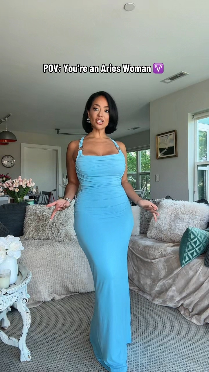 ARIES WOMAN ♈️ Love this dress for a resort vacation look or to wear as a wedding guest outfit 🩵 

Fits true to size and I’m in a Medium! Also comes in pink 🩷

over 40, millennial, petite, petite curvy, curvy, size 8, midsize, maxi dress

#LTKFindsUnder50 #LTKStyleTip #LTKOver40