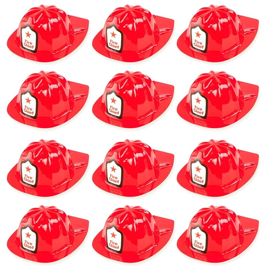 Super Z Outlet 12 Pack Firefighter Children's Helmet Party Supplies for Kid's Costume Accessory | Amazon (US)