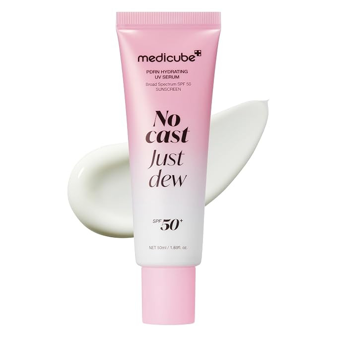medicube Sunscreen No Cast Just Dew PDRN Hydrating UV Sun Serum, SPF 50 | SPF 50 Fast-Absorbing S... | Amazon (US)