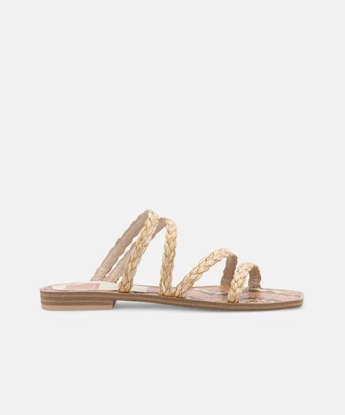 IZABEL SANDALS IN LT NATURAL RAFFIA | DolceVita.com