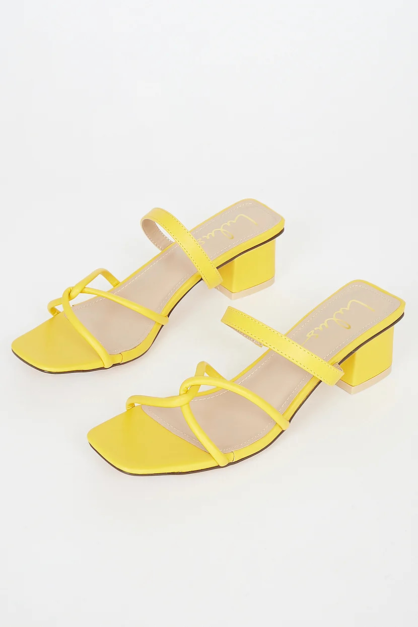 Leylia Yellow High Heel Sandals | Lulus (US)